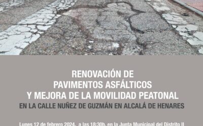 Reunión informativa: «Renovación de pavimentos  y mejora de la movilidad peatonal en  C/ Núñez de Guzmán»